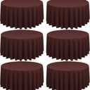 10 Pack Brown Round Tablecloths 90 Inch, Circle Bulk Washable Linen Polyester Tablecloth, Table Cloth Cover for Wedding Buffet Party Banquet Reception Restaurant and Camping
