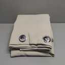 NICETOWN Living Room Completely Shaded Draperies, Privacy Protection & Noise Reducing Ring Top Drapes, Black Lined Insulated Window Treatment Curtain Panels (Beige, 2 Pieces, W70 x L95)