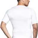 Odoland Men's Compression Shirt, Short Sleeve Shapewear Body Shaper, Slimming Shirt Tank Top Tummy Vest, Large