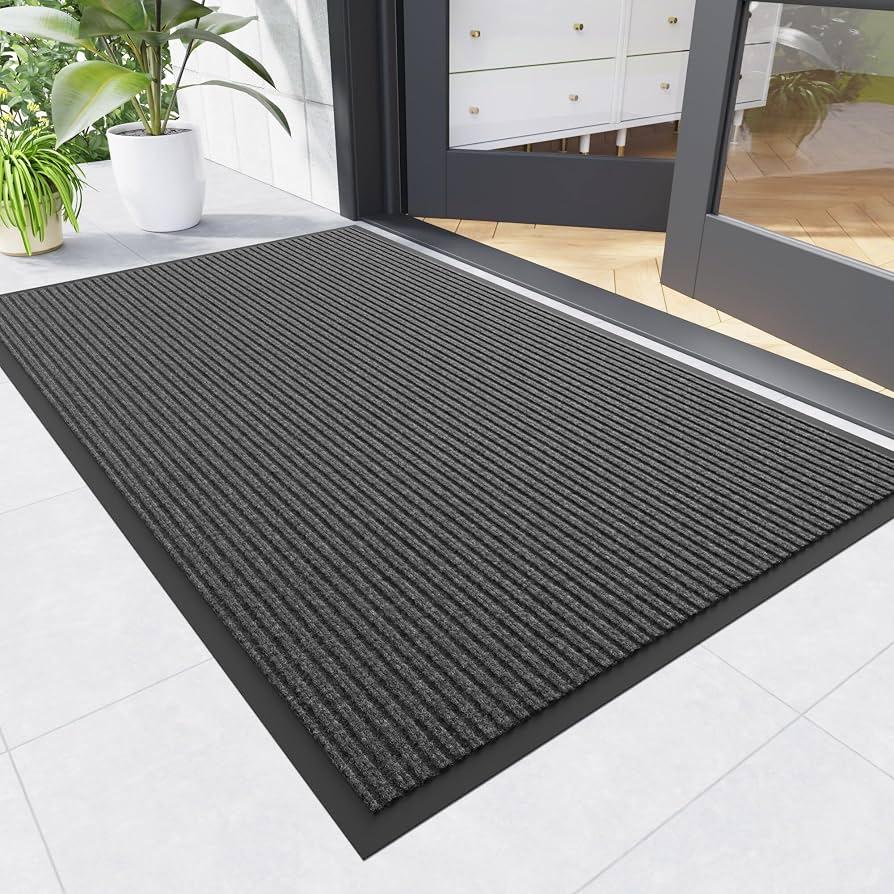 FloorGuard 
Large Door Mat 3' x 5' Charcoal, Heavy Duty Commercial Floor Mat
Industrial Floor Mat, High Traffic Areas, Business Entryway, Nonslip Rubber Backing Indoor Outdoor