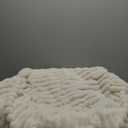 Bedsure ComfyFleece Donut Medium Dog Bed - Washable Faux Fur with Corduroy Fleece & Anti Slip Bottom, Round Pet Bed with Removable Cover, Cream, 30x30x8 inches