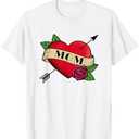 Heart Mum Tattoo T-Shirt (White)-4T