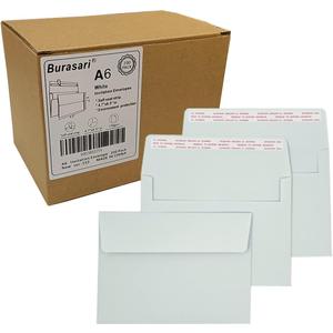 A6 Invitation envelopes200 PCS 4.7x6.5 in - windowless design 120GSM white paper envelopes with printabl quick self-seal for invitations, greeting cards, photos invoices
