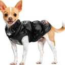 Winter Warm Dog Jacket for Small Medium Dogs Cat Cold Weather Coats with Harness Paded Dogs Fleece Vest Waterproof Windproof Dog Snow Jacket Pet Puppy Clothes (Black,S)