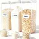 Pop Containers with Lids - Stackable Airtight Food Storage, Kitchen Pantry Storage Containers for Snacks Candy Salt Herbs Spices BPA-Free (3300ML / 3.48QT / 112OZ *3)