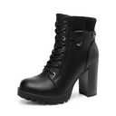 DREAM PAIRS Women's Lace up Combat Ankle Booties Shoes,Black,6