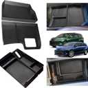 2pcs 2023 2024 2025 2026 Sienna PU Leather Center Console Storage Tray for 2021-2025 2026 Toyot a Sienna Accessories Center Console Tray Sienna 2024 Lower Center Console Organizer(Leather Pad)