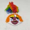 Latex Clown Mask with Colorful Hair Wig Red Nose Halloween Clown Costume Creepy Cosplay Dress Up Halloween Adult Teens Masks Unisex Role Play Party Props
