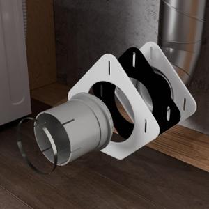DVME SnugDryer Space-Saving Dryer Vent Connection Kit, Only for New Construction/Remodeling, 9.4" x 9.3" x 7.7", White