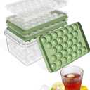 Ice Cube Tray with Lid and Bin,Ice Tray,62 Round Ice Trays for Freezer, BPA-Free Plastic Ice Cube Molds, Easy Release Ice Ball Maker, Stackable Ice Molds for Cocktails, Whiskey, Coffee