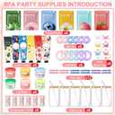 Demissle 60 Pcs Spa Party Supplies Women Sleepover Birthday Favors Bachelorette Slumber Gifts Include Glass Cup, Facial Masks, Lip Balm, Hand Cream, Hairpin, Hair Ring, Hair Band, Compressed Towel