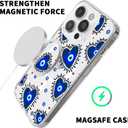 Love Heart Magnetic Case for iPhone 14 with MagSafe Wireless Charging Clear Cute Eye Painting Girls Woman Soft Slim TPU Anti-Scratch Shockproof Protective Case