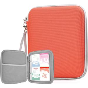 WOT I Card Holder for Yoto Cards, 80 Pockets Card Case with Zipper for Player & Mini Audiobook Cards, Portable Card Binder with Mesh Bag for Travel, Orange