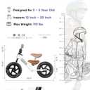 KRIDDO Toddler Balance Bike 2 Year Old, Gift for 2-3 Boys Girls, Adjustable | 2 Year Old Boy Birthday Gift, Easy to Assemble, Personalized Plate with 3 Sticker Sets, White