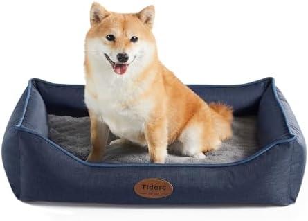 Tidore Orthopedic Dog Bed Medium Size Dogs, Durable Egg Crate Foam Sofa Pet Bed with Washable Removable Cover, Waterproof Lining, Dog Bed for Medium Dogs, Navy, 26.4"