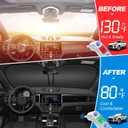 Front Windshield Side Window Sun Shade for 1992-2025 Fo-rd E-Series E-150 E-250 E-350 E-450 Van Motorhome, Foldable Window Sunshade Sun Visor Protector Blocks UV Rays Heat, Pack of 3, Silver & Black-Fit Ford E-150 E-250 E-350 E-450