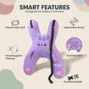 Kids Car Sleeping Pillow - X-Shaped Plush Animal for Neck & Back Support - Hands & Seat Belt Slot - Machine Washable & Compressible - Perfect for Car, Plane, Train, Boat & More - Purple