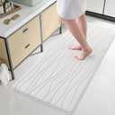 Buganda Memory Foam Bathroom Rug Mat 44x24, Extra Soft and Absorbent Bath Mats, Non-Slip and Machine Washable Bath Rugs for Bathroom Floor,Tub and Shower, Ivory