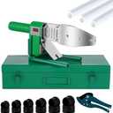 JIAWANSHUN Plastic Water Pipe Welder 110V Plastic pipe welding tool PP/PP-R/PE/PP-C Pipe Welding Machine with 0.79/0.98/1.26/1.57/1.97/2.46in Die Head (M63)