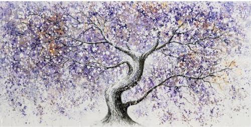 WINKAILIN Tree Decorative Painting White Canvas Print 24"x48" Contemporary Art Posters for Bedroom Plant Wall Hangings Decor Office Decorations