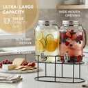 Style Setter Beverage Dispenser | Cold Drink Dispenser w/ 1-Gallon Capacity Glass Jug, Metal Handle & Leak-Proof Acrylic Spigot in Gorgeous Gift Box | Great for Parties, Weddings & More