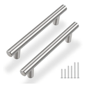 Gobrico 15 Pack  6 inch  Hole Center Brushed Nickel Cabinet Pulls Stainless Steel Kitchen Cabinet Handles Silver Satin Nickel Kitchen Drawer Pulls