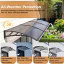 Awning for Door Entrance,40x80 Inch Polycarbonate Window Canopy Exterior with Drainage,UPF 50+ Rain Snow Sun UV Protection,Spliced Overdoor Awnings for Outside,Doors, Patio, Porch, Deck, 40x80x10.6 Inch