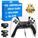 Wireless for PS5 Controller,Pa5 Remote Compatible with PS5 Pro Slim,Triggers Gamepad with Hall Effect Joysticks, Anti Stick Drift,Dual Gaming Thumbsticks New Sense White