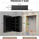 16x24 Medicine Cabinet with Mirror, Aluminum Bathroom Wall Organizer, Pre-Assembled, Center Partition for Tall Bottles, 6 Adjustable Shelves, Soft-Close, Recessed/Surface Mount, Matte Black