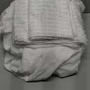 WARMDERN Boho Duvet Cover Set Queen Size,White Striped Duvet Cover Microfiber Bedding Set,3PCS Ultra Soft Breathable Lightweight Tuft Texture Pattern Duvet Covers with Zipper Closure(White,Queen)