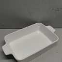 MALACASA 4.4 QT Baking Dish, 9x13 Large Casserole Dish for Oven, Ceramic Baking Pan, Rectangular Lasagna Pan Deep with Handles for Baking, Durable Microwave Oven Safe, Wedding Gift,White, Series BAKE-BAKE