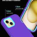 Tall silver for iPhone 15 Case with [2 Screen Protector ], Military Grade Shockproof Heavy Duty Drop Protection Rugged Case 6.1"(Purple Blue)