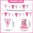 Breast Cancer Awareness Decorations - Breast Cancer Survivor Supplies 13Pcs Cancer Free Pennant Banner Pink Ribbon Hanging Swirl Centerpieces for Breast Cancer Survivors Party Supplies