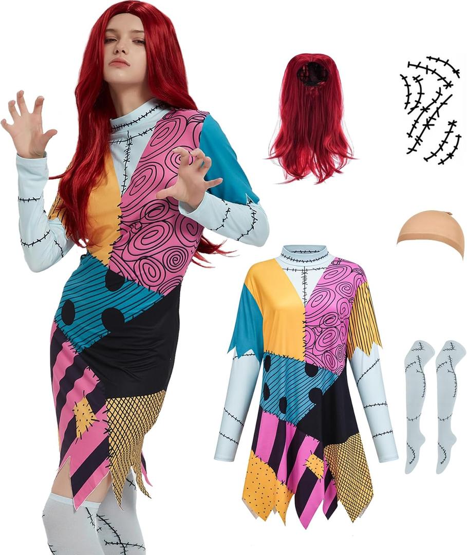 KaKaxi Scary Costume Women Couples Halloween Costumes 2025 Before Christmas Family Adults Disfraz (Medium)