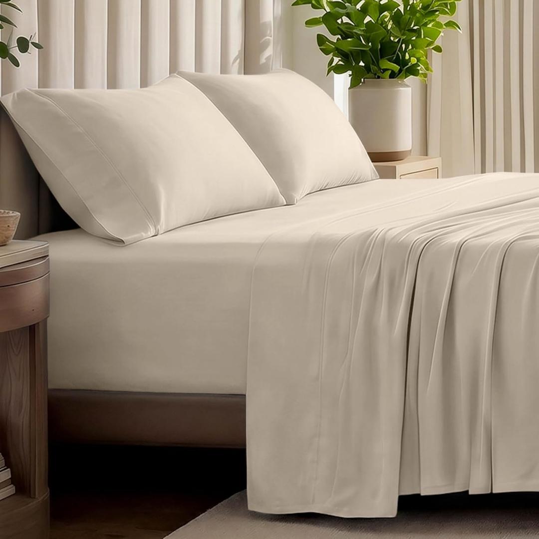Bare Home 100% Organic Cotton Jersey Sheet Set (Full, Sand)
100% Organic Cotton, Jersey Knit, Ultra Soft, Breathable