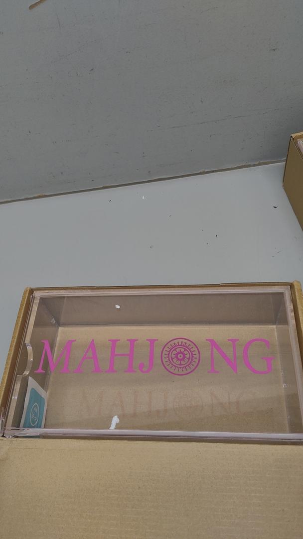 Acrylic Mahjong Case -Empty Transparent Mahjong Game Case Storage Box for 1.2"×0.9"×0.5" American Mah jong Tiles (Box Only),Transparent Mah jong Bag for Domino or Tile Games