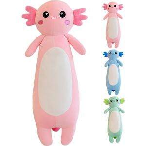 Long Axolotl Plush Pillow, Pink Axolotl Stuffed Animal for Girls and Boys Salamander Plush Toy Gift for Christmas (Pink, 80cm/31.49inch)