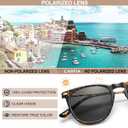 CARFIA Retro Lightweight Polarized Sunglasses for Women UV Protection, Square Ladies Sunnies Outdoor Driving Eyewears CA32R (1. Tortoise Frame Grey Lens)