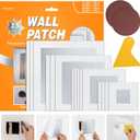Wall Patch Kit, 15 Pieces Aluminum Self-Adhesive Mesh Repair Patches for Drywall, Multiple Sizes 2/4/6/8 Inch, Permanently Repair Walls and Ceilings
