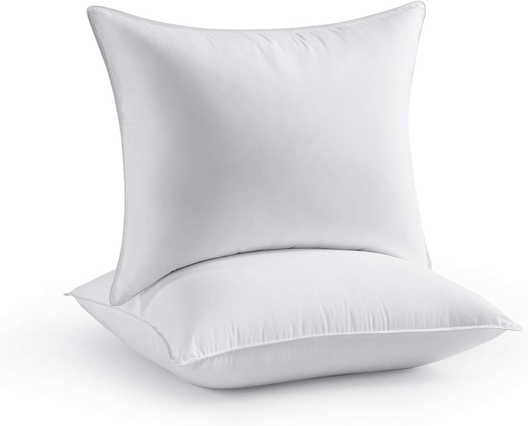 Seward Park Bed Pillow Standard Size Set of 2, Shams Insert 20 x 26 inch, Down Alternative Cooling Pillows for Stomach, Side or Back Sleeper