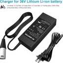 36V Electric Bike Charger 42V2A Out Put Lithium Battery Charger 10 Series Male 3-Pin XLR Socket/Connector