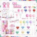 280Pcs Little Sweetheart is On The Way Baby Shower Decorations Valentines Day Decor with Plates Napkins Cups Tablecloth Banner Backdrop Balloon Arch Box Cake Topper for Baby Shower Party