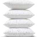 Phantoscope 18 x 18 Pillow Inserts - Pack of 4 Outdoor Water Resistant Throw Pillow Inserts Hypoallergenic Square Decorative Couch Sham Cushion Stuffer - 18 Inches (White)