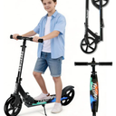 FREEDARE Kick Scooter for Kids & Adults Ages 8+, Foldable Teen Scooter with 2 Big 8-inch Wheels and 4-Level Adjustable Handlebar, Max Load 220 LBS