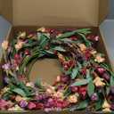 Artgar Front Door Wreath 24 Inch Spring/Summer Wreaths for Front Door, Front Door Wreaths for All Seasons for Indoor Outdoor Home Office Wall Window Wedding Farmhouse Decor (Red&Orange&Purple)