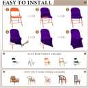 Newwiee 50 Pcs Spandex Chair Covers Bulk - Stretch Folding Flat Front Fitted Universal Chair Protector Pack Removable Washable for Wedding Party Dining Banquet Event (Purple)