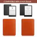 HoYiXi Universal Sleeve Case for 6-inch Kindle/Kobo/Voyaga/Lenovo/Pocketbook/Tolino E-Book E-Reader Lightweight Leather Sleeve Bag Pouch for 6-inch E-Book, Brown