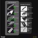 3 x Caulking Silicone Smother Remover Tool, 7-in-1 kit Scraper, Silicone Smoother, Rubber Shovel, 5 Pads, Sickle, 4 Blades. Stainless Steel Nozzle applicator, Tile Grout Removal Set I Green