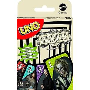 Mattel Games UNO Beetlejuice Beetlejuice Card Game for Kids, Adults & Family with Deck & Special Rule Inspired by The Movie