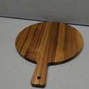 Acacia Wood Round Cutting Boards for Kitchen, 16.5''x13'' Large Wooden Cutting Board with Handle for Meat Pizza, Decorative Charcuterie Serving Board Chopping Board for Counter Dining Room